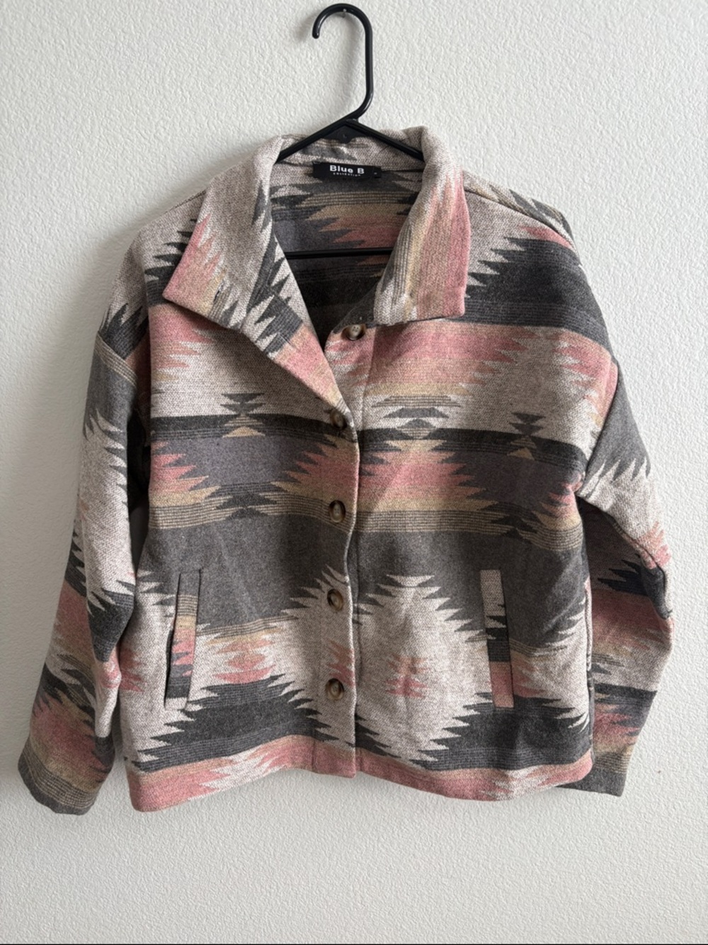 Blue B Pink & Gray Patterned Women’s Jacket